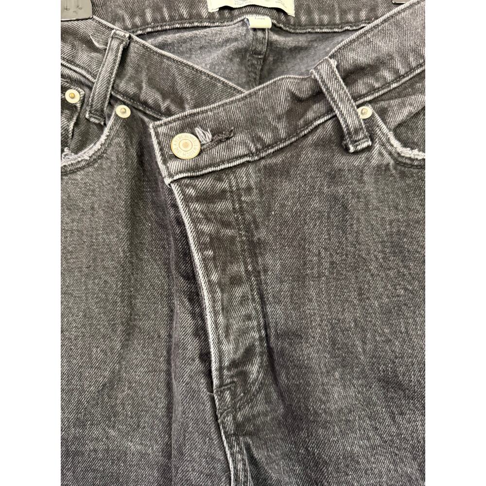 Abercrombie & Fitch Curve Love Dad Jean Black Wash High Rise 26 Short - Picture 3 of 8